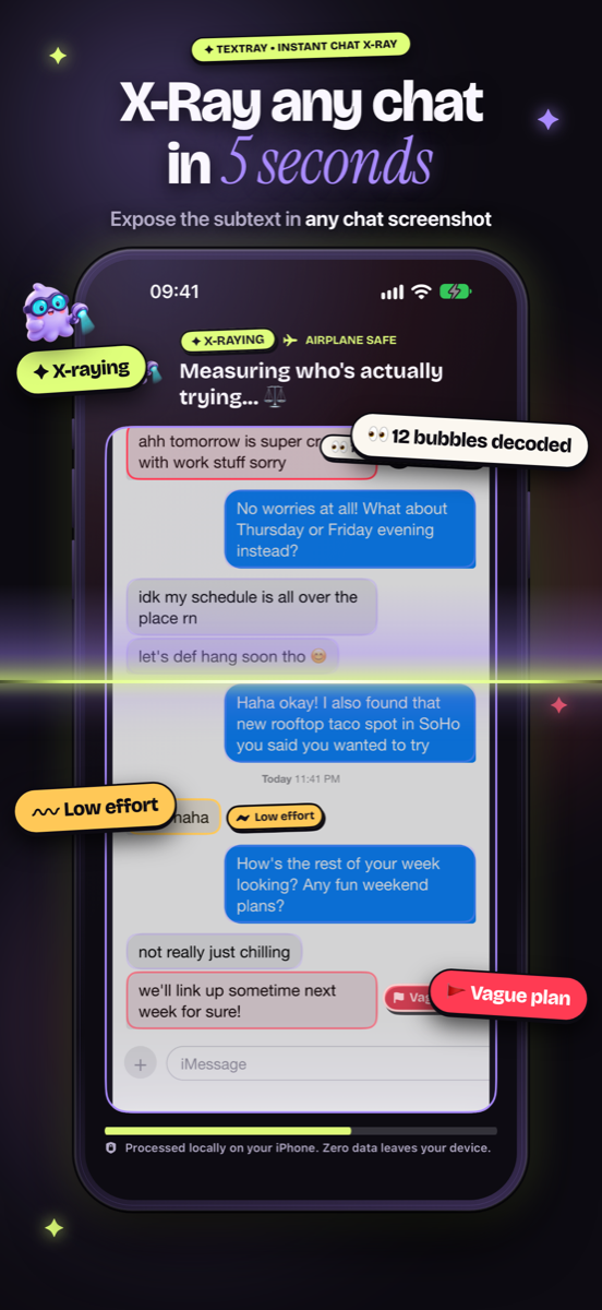 X-ray scan of a chat screenshot